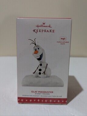 NEW Hallmark Olaf Peekbuster Ornament - White, Orange, Black. 2016